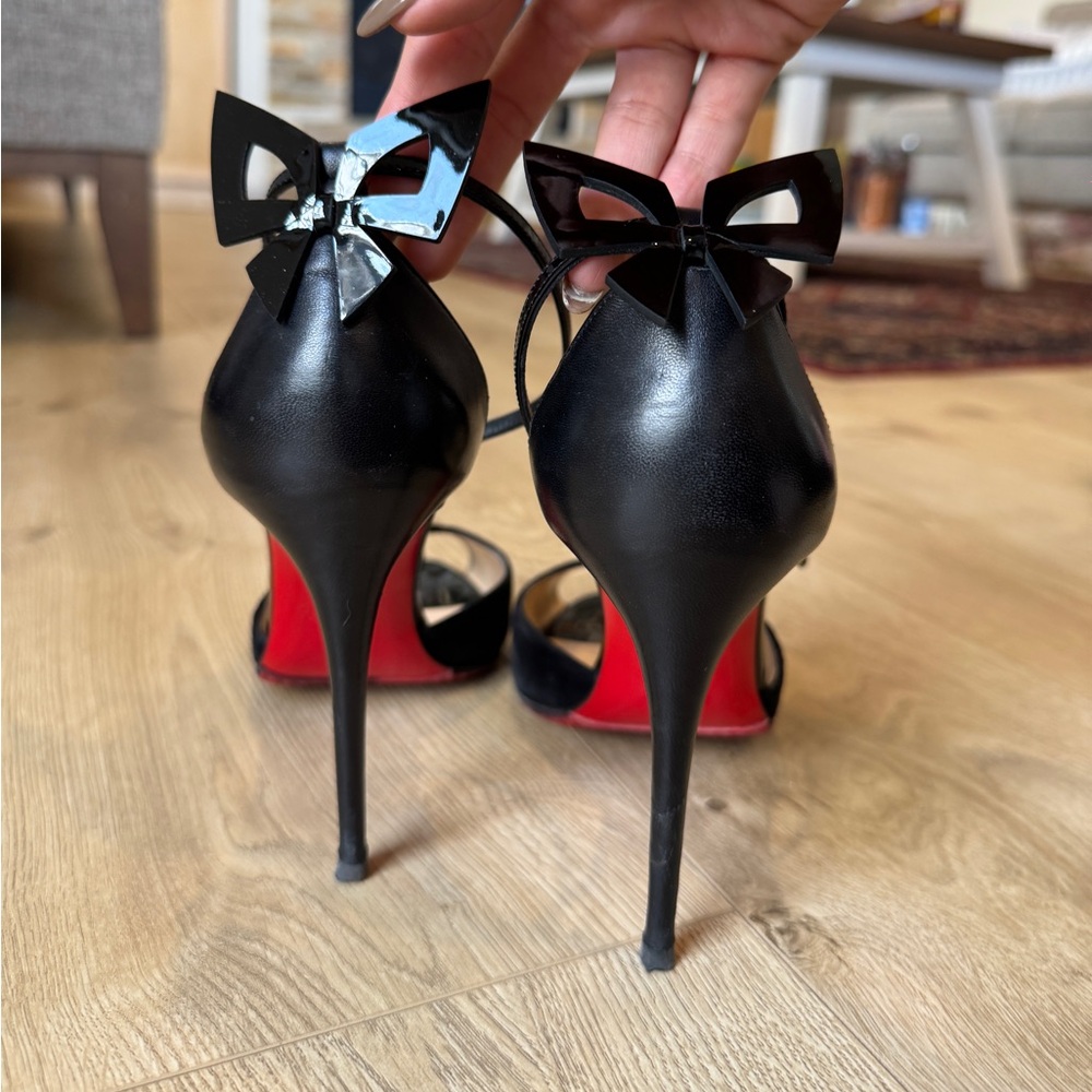 CHRISTIAN LOUBOUTIN Aribak 100 black suede sandal (size 40.5)